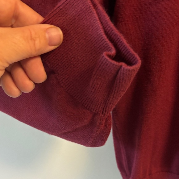 Nautica Men's Burgundy 1/4 Zip cotton Sweater sz L - Picture 4 of 9